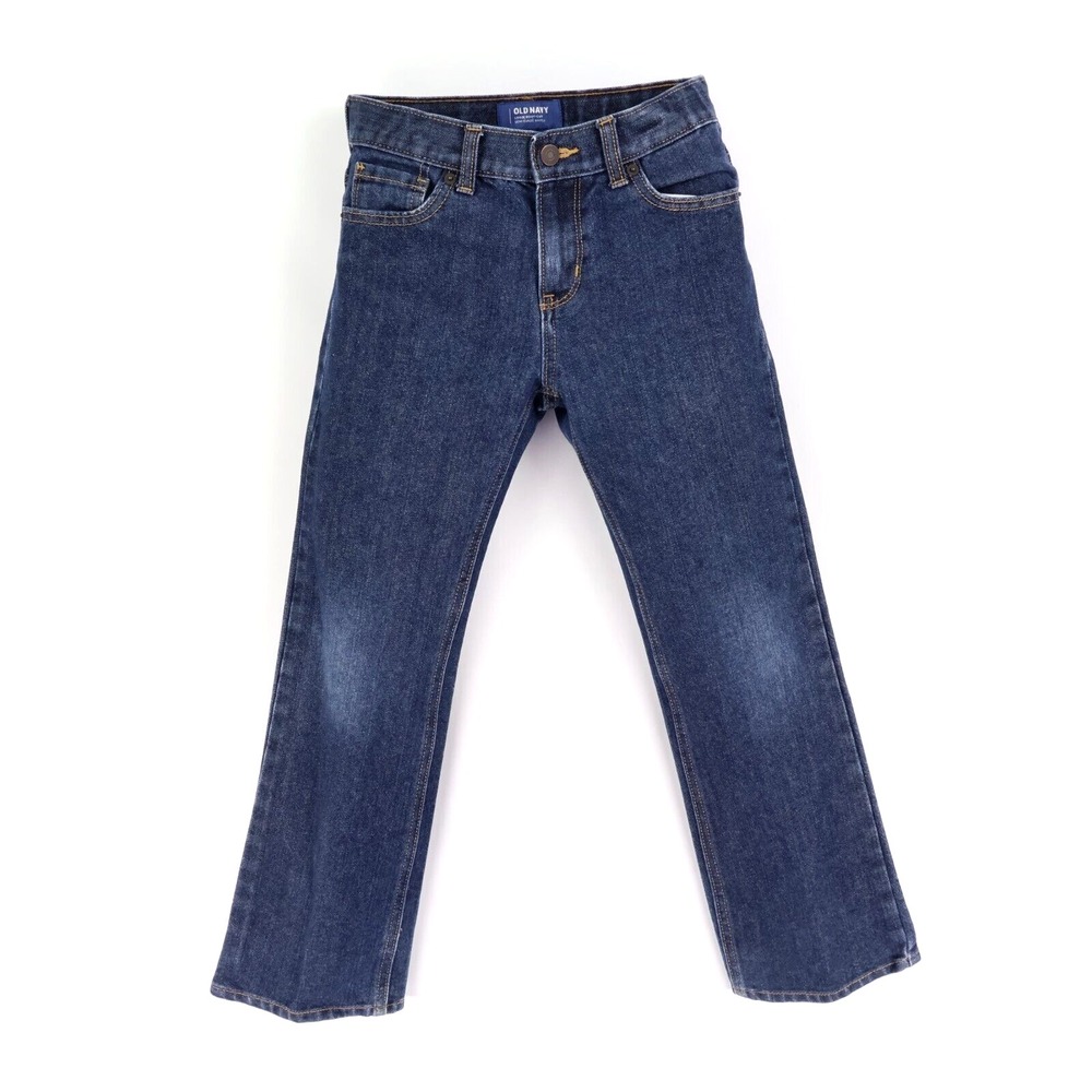 Old Navy Bootcut Jeans Loose Fit Boys Size 10 Blue Dark Wash Denim Cotton Blend